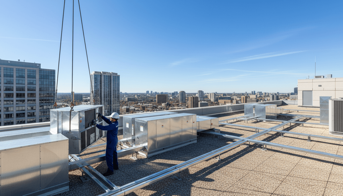 Commercial HVAC system installation by StratumCore Mechanical